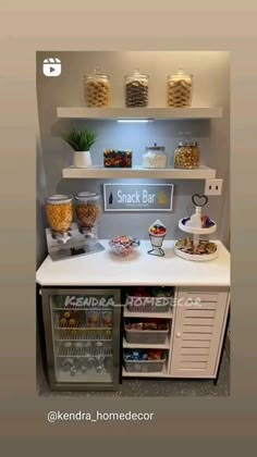 an image of a snack bar with snacks on the counter