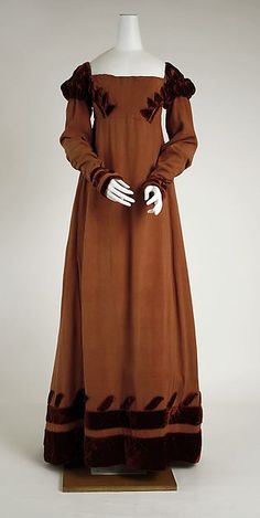 British Silk Dress, circa 1818 1800s Dresses, 1820 Fashion, Museum Nyc