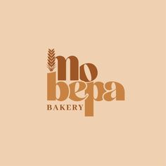 the words no bepa bakery are shown in brown and tan colors on a beige background