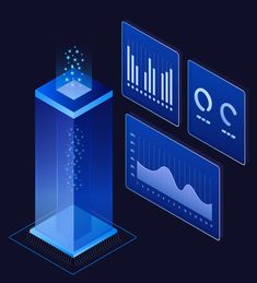 an image of a computer tower with graphs on it