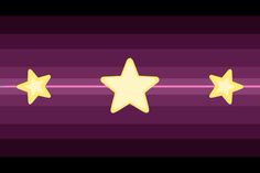 five gold stars on a purple striped background