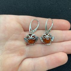 Sterling silver amber owl hoop earrings height is 29mm and width is 14mm Comes in a black box 💫💫 Amber Sterling Silver Hypoallergenic Earrings, Owl Gold Earrings, Sterling Silver Owl, Owl Pendant Necklace, Silver Owl, Owl Earrings, Clothes Shopping, Owl Necklace, Owl Jewelry