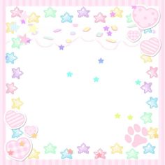 a pink frame with stars and hearts on it