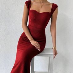 Super Cute And Stylish Ships In 5-10 Business Days Red Long Prom Dresses Tight, Solid Color Evening Dress With Sweetheart Neckline, Fitted Dress With Sweetheart Neckline For Dinner, Fitted Dress With Heart-shaped Neckline For Date Night, Solid Color Sweetheart Neckline Evening Dress, Fitted Cocktail Dress With Heart-shaped Neckline, Flirty Fitted Dress With Heart-shaped Neckline, Fitted Dress With Heart-shaped Neckline, Elegant Dresses With Heart-shaped Neckline For Night Out