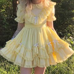 Cottagecore Fashion Skirts, Estilo Rachel Green, Cottagecore Dress, Ideas Aesthetic, Mellow Yellow