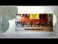 an advertisement for the broadway show tickets, with people standing on stage in front of it