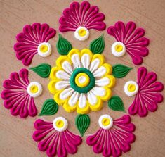 an image of a colorful flower design on the floor