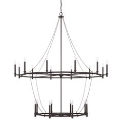 a large chandelier with eight lights hanging from it's center chain,