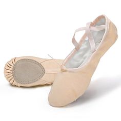 a pair of pink ballet shoes on a white background