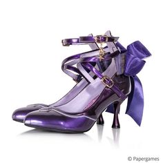 The 【Matching Shoes】 of 【Nikki Tomorrow -Interstellar Princess- Top Wear and Skirt Set】 Are Available Now ◆ Shopping Link >>> https://lolitawardrobe.com/search/?Keyword=Interstellar+Princess Nikki Tomorrow, Star Sea, Heels Bow, Purple High Heels, Purple Gloves, Steampunk Fashion Female