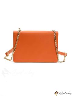 BirdinBag - Stylish Mini Square Womens Bag - Cartoon design, Single Shoulder, Crossbody Solid Color Evening Mobile Phone Bag, Modern Bags With Chain Strap For Daily Use, Modern Orange Crossbody Shoulder Bag, Office Satchel Bag With Chain Strap, Orange Evening Shoulder Bag With Removable Pouch, Evening Orange Shoulder Bag With Removable Pouch, Solid Color Travel Clutch Shoulder Bag, Travel Rectangular Flap Bag With Chain Strap, Solid Color Clutch Shoulder Bag For Travel