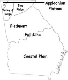 a map of the state of south carolina with three towns labeled in black and white