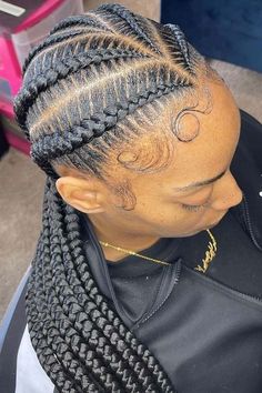 Simple Braid Styles, Free Hair Styles, Cornrows Natural, Braiding Ideas, Zig Zag Braid, Simple Braids, Easy Braid Styles, Stitch Braid, Simple Braid