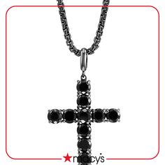 in stock Black Cross Pendant Necklace For Formal Occasions, Black Stainless Steel Jewelry For Streetwear, Formal Black Stainless Steel Necklace, Luxury Black Jewelry With Oxidized Finish, Black Cross Pendant For Formal Occasions, Black Cross Necklace With Box Chain, Black Cross Jewelry For Streetwear, Luxury Black Oxidized Jewelry, Luxury Black Cross Pendant Necklace