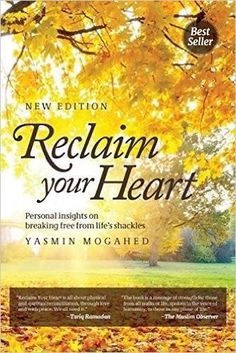 the cover of reclaim your heart by yasmin mogaheld, with autumn leaves on the ground