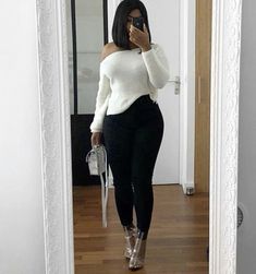 Holiday Outfits Jeans, Thick Baddie Outfits, Slim Thick Outfit, Date Night Winter Outfit, February Outfits, Hot Mom Outfits, Elegant Clothing, Classy Casual, Curvy Outfits