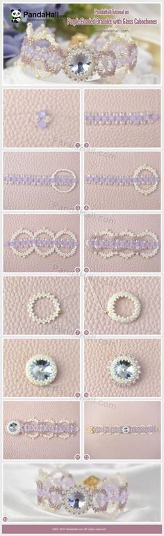 the instructions for how to make beaded bracelets with swarong crystals and pearls