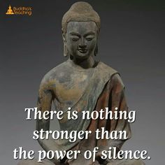 a buddha statue with the quote there is nothing stronger than the power of science