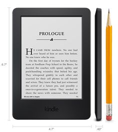 a hand holding an amazon kindle with the text proloque on it's screen