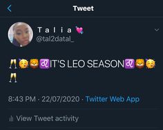 two tweets are on the same page, one is saying it's leo season