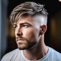 Undercut Low Fade with Angular Fringe Long Haircut Mens, Fade With Fringe, Fringe Haircut Men, Guys Haircuts, Angular Fringe, Textured Fringe, Healthy Natural Hair Growth