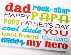 a father's day card with the words dad rock and star happy fathers day