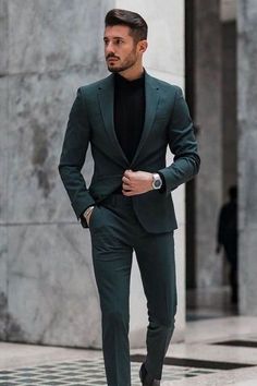 Brown Suits For Men, Brown Tuxedo, Suit For Groom, Green Suit Men, Mens Wedding Suits, Groom And Groomsmen Suits, Prom Suit