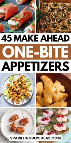 the best appetizers to make ahead for one - bite pizzas and other appetizers