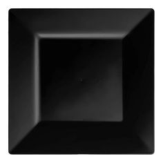 an empty black square plate on a white background