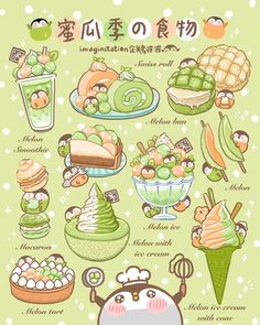 an illustrated poster with different foods on it