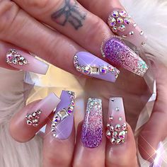 ✨ Fairy Princess ✨  #glamourchicbeauty #glamourchic #gcnails #goldcoastnails #glitternails #blingnails #swarovskinails #longnails #nailart #nailartclub #nailartoohlala #nailsoftheday #nailsofinstagram #nailswag #nailsmagazine #nailprodigy #nailpro #nailporn #nailpromag #nailedit #nailit #nailitmag #nailfashion #swan_nails #thenaillife_ #hudabeauty #vegas_nay Do It Yourself Nails, Elite Nails, Purple Nail Art Designs, Pretty Nail Designs, Nails Polish, Hot Nails