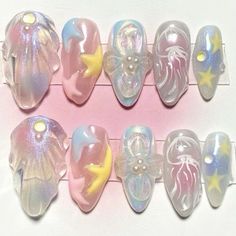 Cruise Nails, Beachy Nails, Beach Stuff, Soft Nails, Unique Acrylic Nails, Kawaii Nails