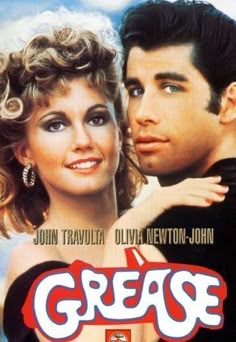 a movie poster for grease starring actors john travola and julia newton - john