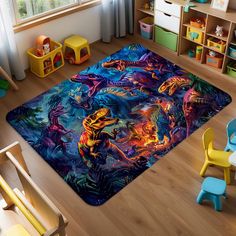 PRICES MAY VARY. 1. Size: This dinosaur rug measures 36x24inches (90x60cm). 2. Suitable Places: Ideal for boys' bedrooms or playrooms, this dinosaur area rug. 3. Materials: Made from high-quality materials, this dino rug is soft, durable, and comfortable to walk on. 4. Easy to Clean: This dino rug is easy to clean and maintain, making it a practical choice for busy households. 5. Fun Design: With a playful dinosaur design, this dinosaur rug is a great addition to any dinosaur-themed room decor. Dino Rug, Dinosaur Rug, Dinosaur Bedroom, Bedroom And Living Room, Themed Room, Dinosaur Design, Boys Bedrooms, Boys Bedroom, Boy's Bedroom