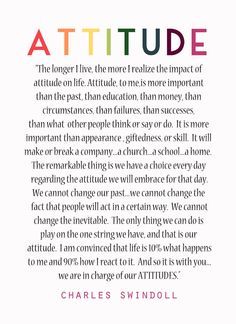 an article about attitude written in different colors and font on a white background with the words attitude above it