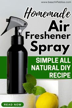 homemade air freshener spray with lemons and mint