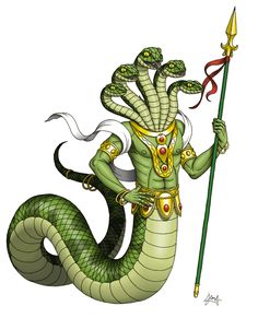 a drawing of a green dragon holding a spear