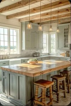 Huge Kitchen Island With Seating, Family Room Kitchen Combo, Huge Kitchen Island, Family Room Kitchen, Onion Storage, Huge Kitchen, Kitchen Island With Seating, Dream Kitchens, Island With Seating