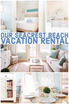 a collage of photos with the words our seacrest beach vacation rental on it