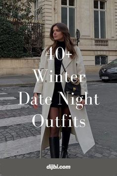 Winter Outfits For Night Out, Boots Outfit Night Out, Black Pants Outfit Elegant, Cold Winter Night Outfit, Aspen Night Outfit, Classy Winter Outfits Chic Elegant, Chicago Date Night Outfit, Winter Outfits For Party, Date Outfit Winter Night