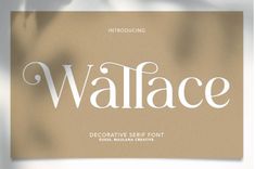 the word wallace is placed on top of a piece of paper that reads wallface