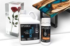 a bottle of epodex next to some other items