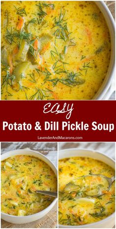 easy potato and dill pickle soup is the perfect side dish for any meal