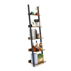 This Ladder shelf provides enough space while making full use of the corner spaceperfect for storing plants books Ornamentsor any items you want to collect and displayThe height between shelves is about 14.17 inchesThe Max Load capacity of storage shelves is 99 lbs17 Stories17 Stories 5 Tier Ladder Shelf-WoodMetal BookcaseWall Mount Bookshelf Standing Unit 68.0 H x 16.5 W x 16.5 D in blackbrownMetal68H X 16.5W X 16.5DWayfair Bookshelf Industrial, Industrial Bookcase, Rack Shelves, Frame Storage, Bookcase Display, Industrial Bookshelf, Industrial Bookcases, Wall Mounted Bookshelves, Metal Bookcase