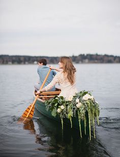 Wedding Canoe, Evening Wedding Ceremony, Vintage Canoe, River Wedding, Wedding Exit, Boat Wedding, Wedding Transportation, Wedding Send Off