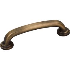 an antique brass cabinet handle on a white background with clipping for text or image