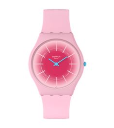 Buy RADIANTLY PINK for USD | Swatch AM Pink Bust Down Watch, Cheap Pink Adjustable Watch, Watches Women Poka Dots, Womens Swatch Watch, Watches Pink, Slim Watches, Pink Watch, Pink Cases, Swatch Watch