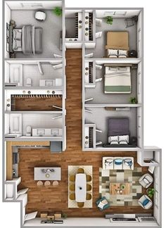 the floor plan of a two bedroom apartment