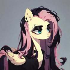 Fluttershy, Hair, Anime, Pink