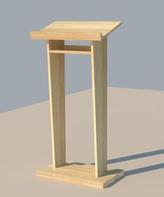 a small wooden table with a shelf on the top and one section missing from it